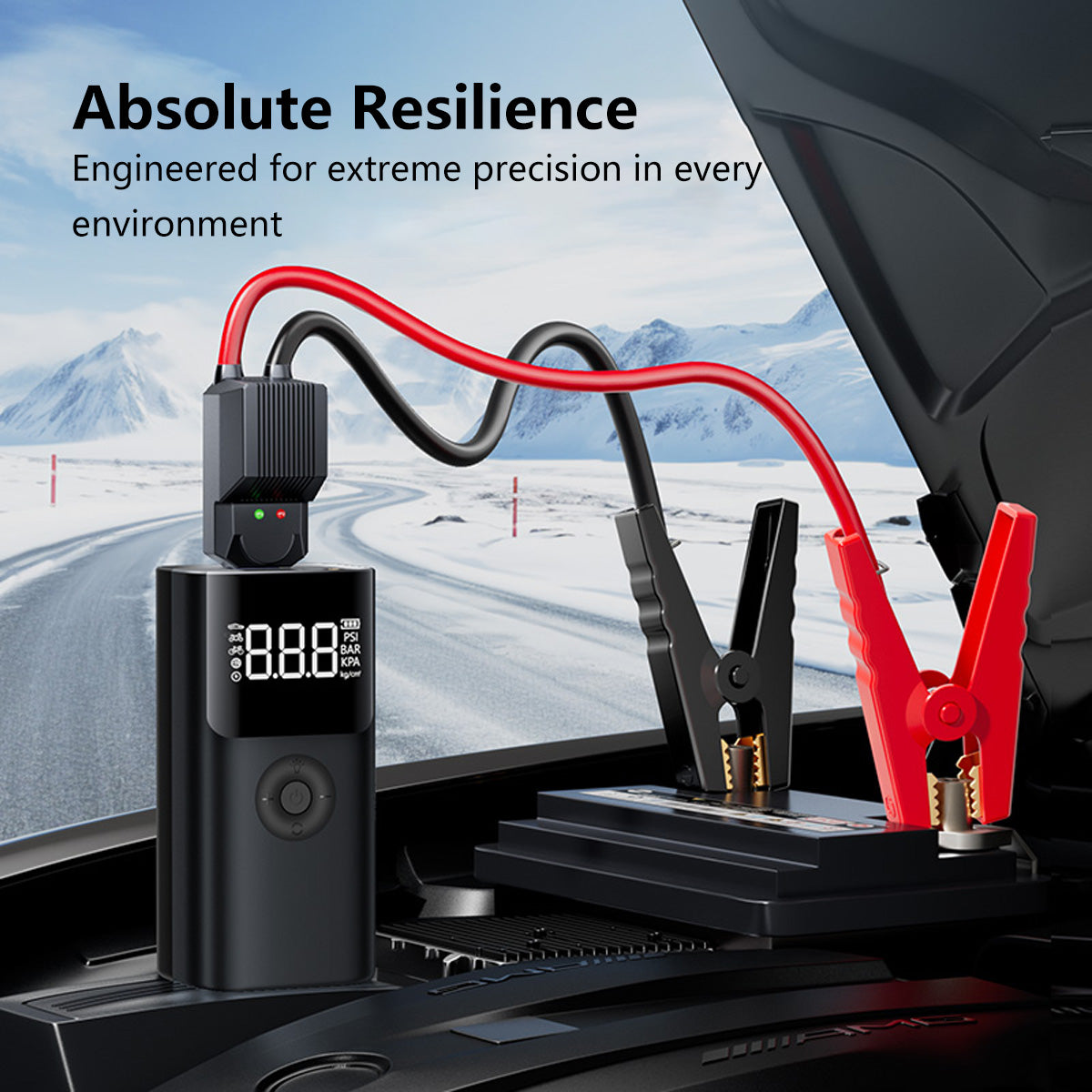 Portable Inflatable Emergency Power Supply Emergency Jump Starter Air Pump PowerBank Emergency Light