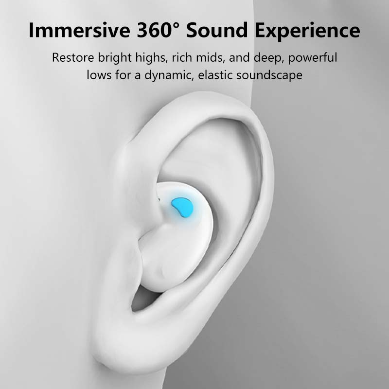 Wireless Bluetooth Sleep Headphones Invisible Earbuds with Noise Cancelling HiFi Sound Quality Ultra-Long Battery Sleep Friendly