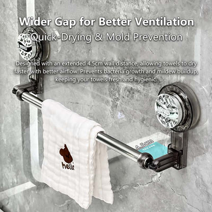 Adjustable Towel Rack  Drill-Free, 180° Rotating, Adjustable Wall-Mounted