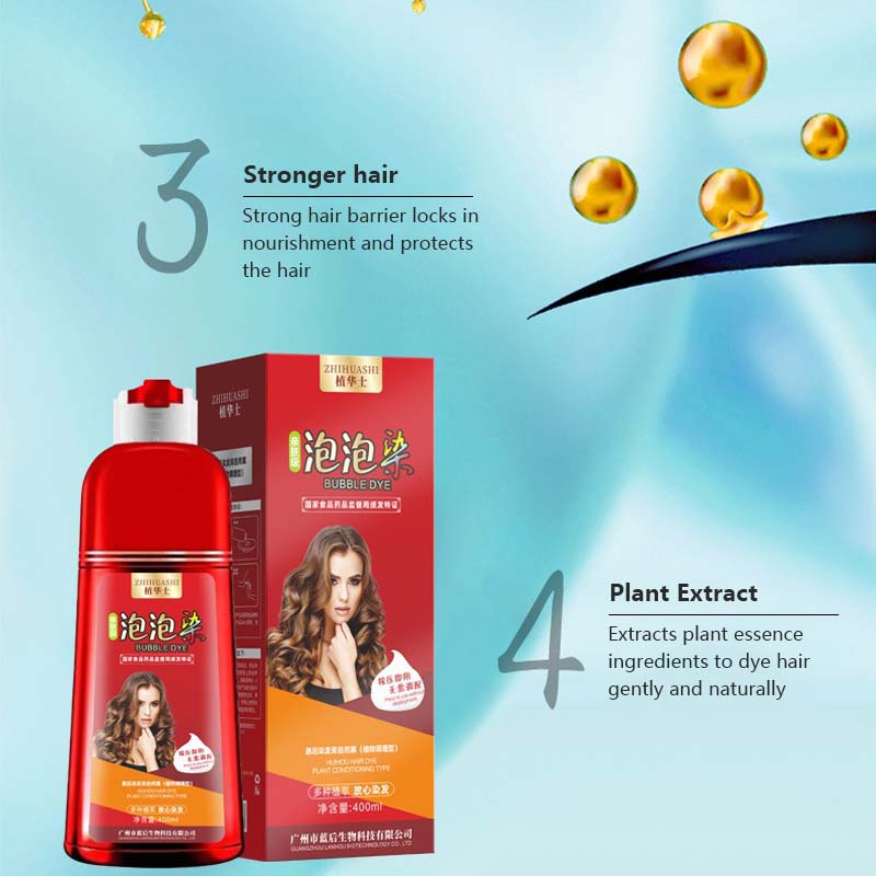 ZhiHuaShi Bubble Colour Hair Dye Gentle Plant Extract Ingredient Skin Friendly Healthy Hair