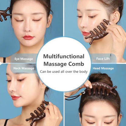 Multifunctional Massage Comb Sandalwood Meridian Massage Comb