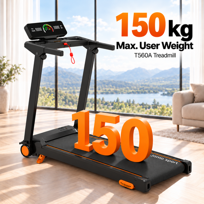 JOMO T560A Foldable Treadmill Walking Pad 1-12km/h 150kg Home Gym Fitness Running Machine 跑步机