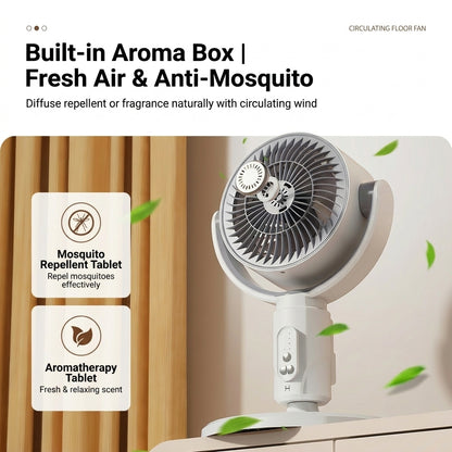 JOMO Cordless Floor Fan Oscillating Quiet Remote Timer USB Adjustable Standing Air Circulator Fan 空气循环扇