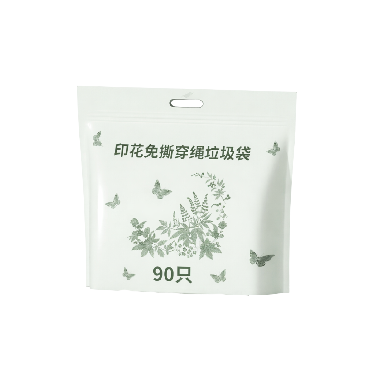 Tear-Free Drawstring Trash Bags Herbal Mugwort Aroma Durable Trash Bags Leak-Proof (90 Pieces / Pack)
