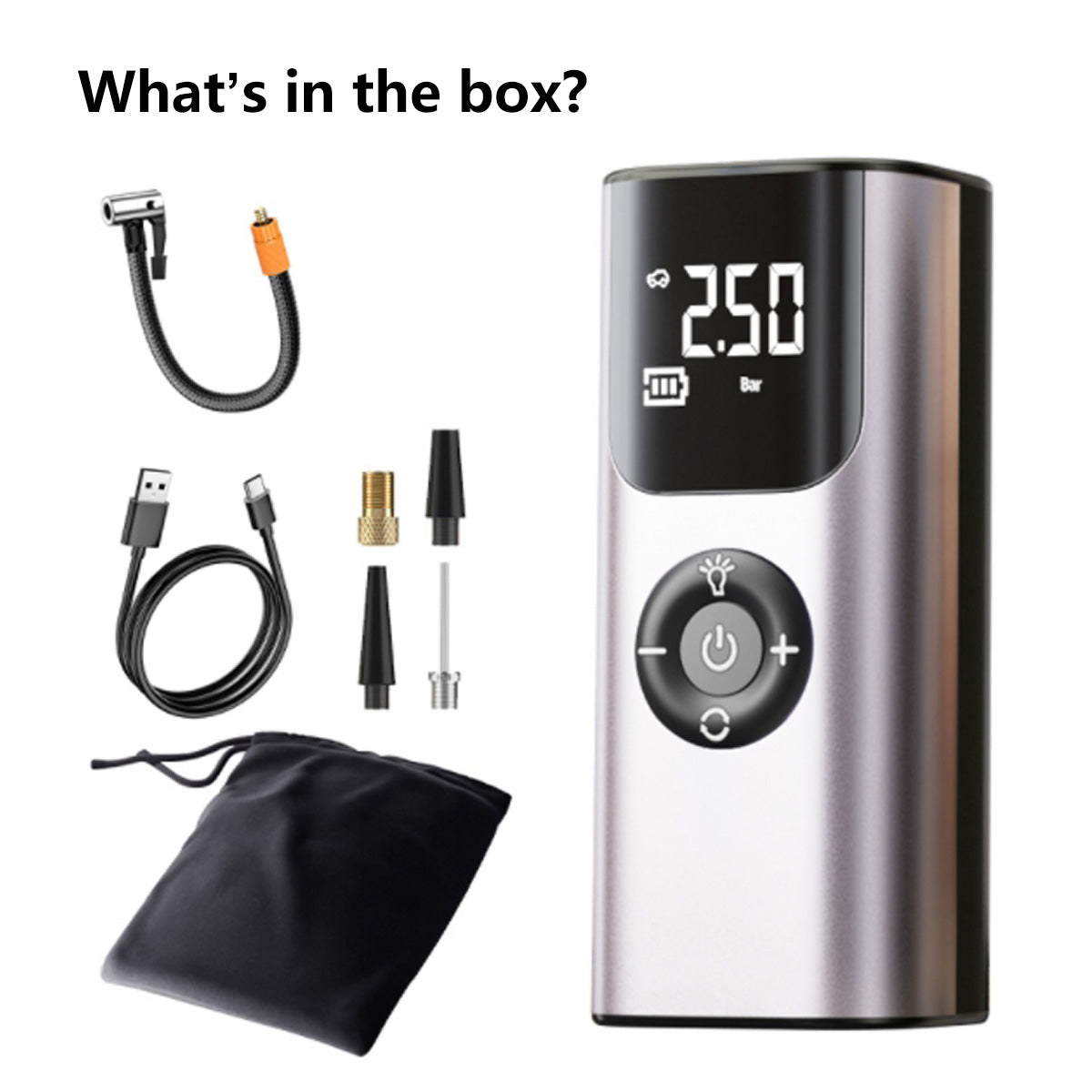 Multifunctional Portable Electric Air-Pump Digital Display Rechargeable Battery Tire Pressure