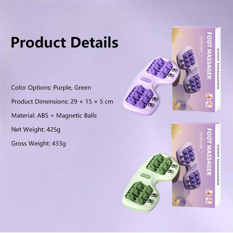 Foot Massager Roller Cat Paw Nodes Magnetic Reflexology Massage Relieve Stress Improve Circulation