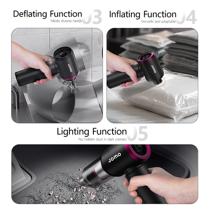 5-in-1 Handheld Vacuum 25000Pa Blow Suction Inflate Pump LED
