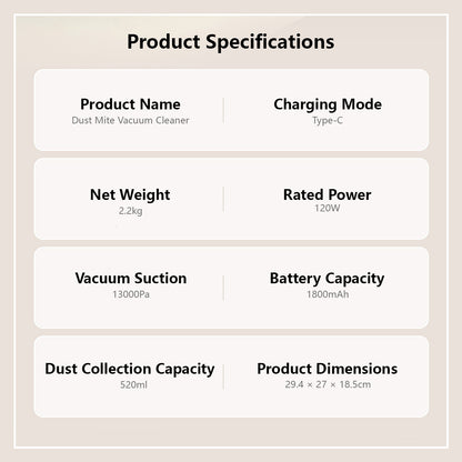JOMO 13000Pa Powerful Suction Wireless Double Cups Dust Mite Vacuum Cleaner Sterilization Disinfection UV Mite Removal Vacuum