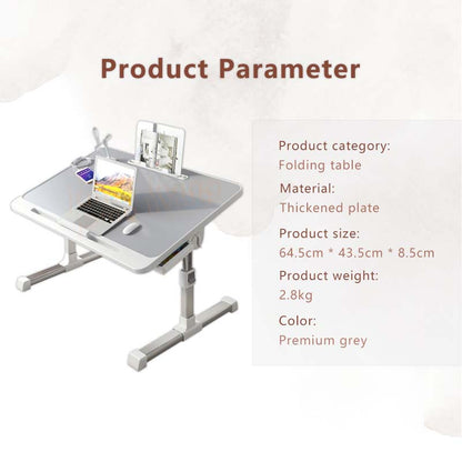 Foldable Lift Small Table Laptop Desk for Bed Adjustable Folding Portable Tablet