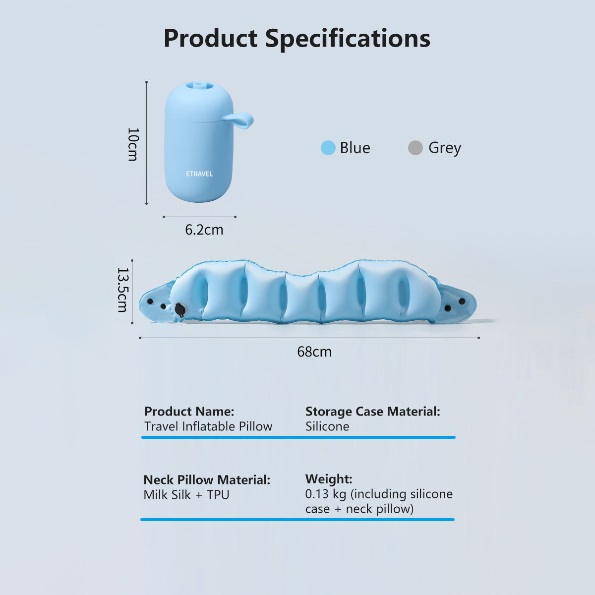 Travel Inflatable U-Shaped Pillow Portable Lightweight Travel Pillow