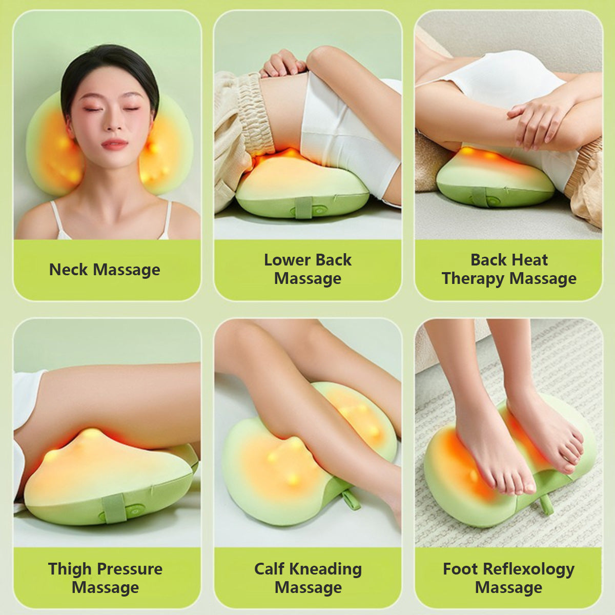 Cordless Heating Massage Pillow Kneading Pillow with Heat For Back Neck Shoulder Home & Car Use