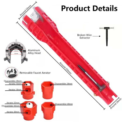 Jomo 14-in-1 Sink Wrench Multipurpose Sink Pipe Plumbing Tool