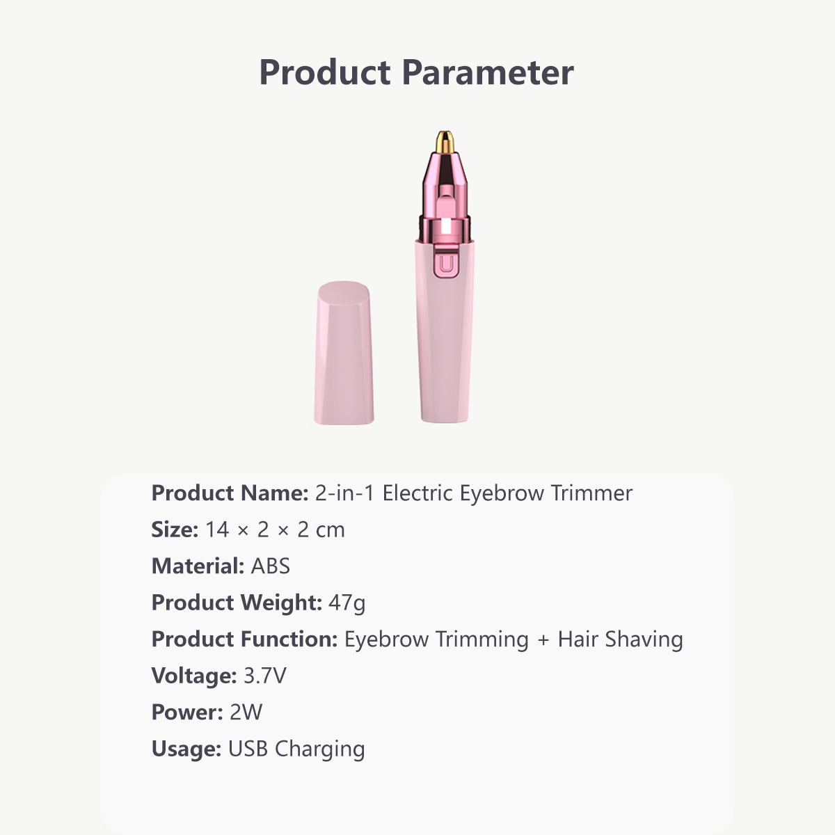 2-in-1 Detachable Blade Head LED Electric Eyebrow & Body Hair Trimmer