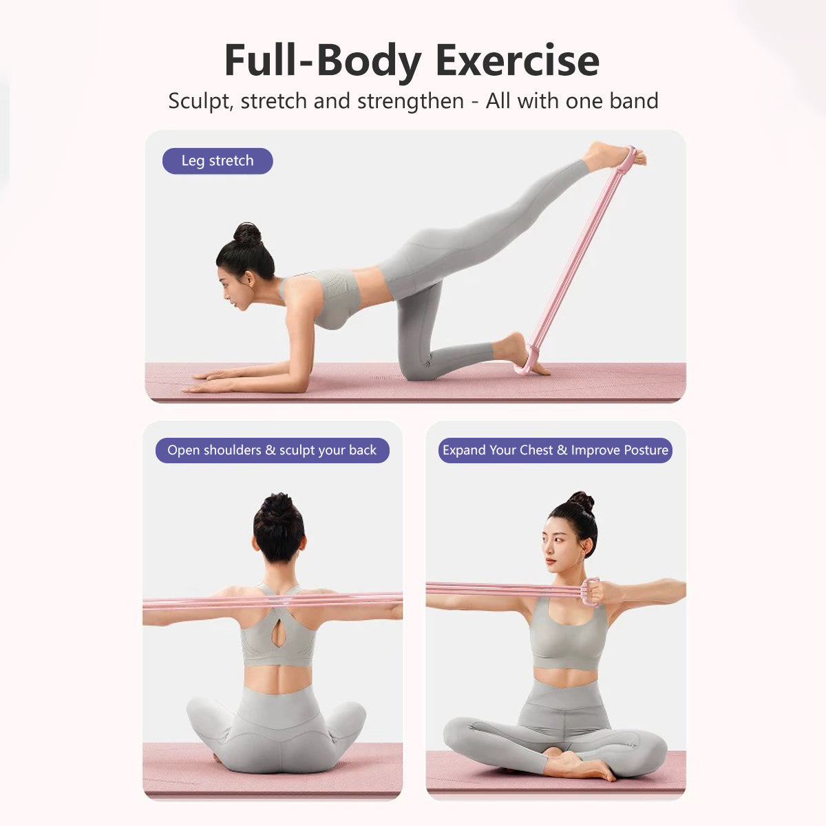 Multifunctional Elastic Band 6-Level Resistance Adjustable Bands Full Body Sculpting Yoga Pilates and Fitness