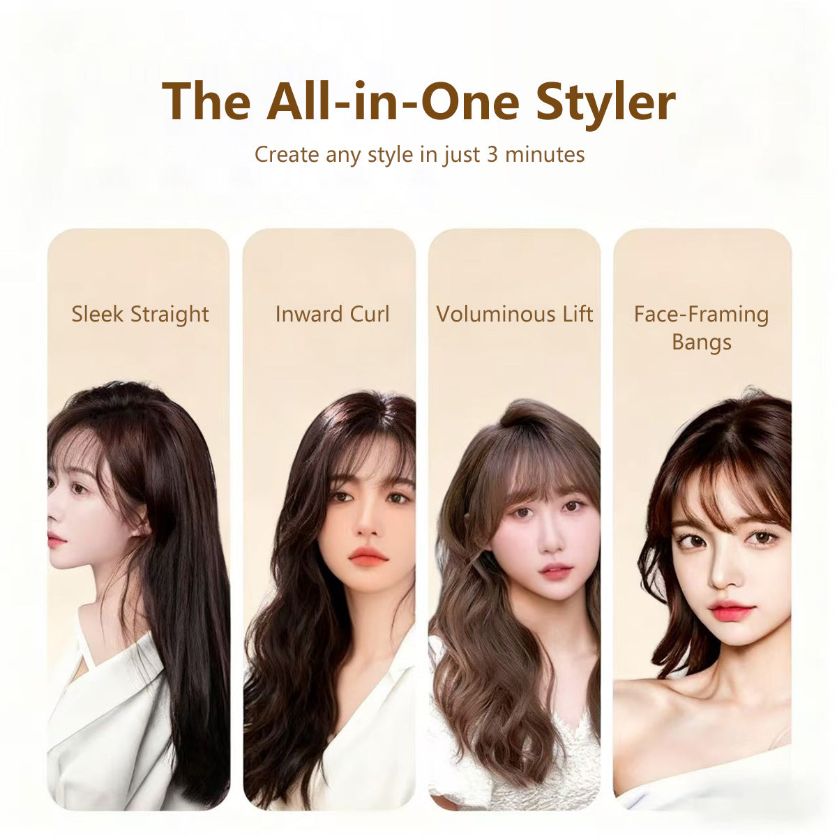 2-in-1 Mini Wireless Hair Straightener 7 Level Portable Type-C Rechargeable Power Bank