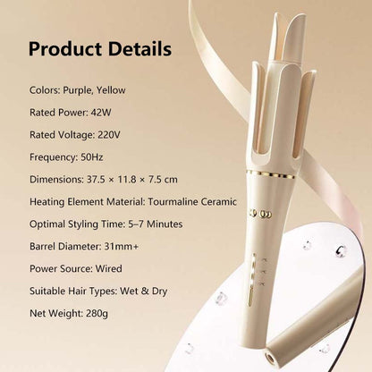 Premium Automatic Hair Curling Iron with Rotating Ceramic Barrel Fast Heat