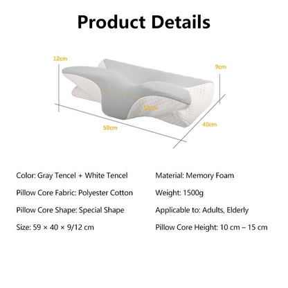 Butterfly Orthopedic Memory Pillow Ergonomic Neck Support, Slow Rebound