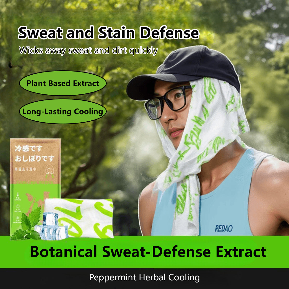 ️ Cooling Wipes Lime & Jasmine Helps with Sweat Herbal Infused Formula Gym & Travel (1 wipes/packet)