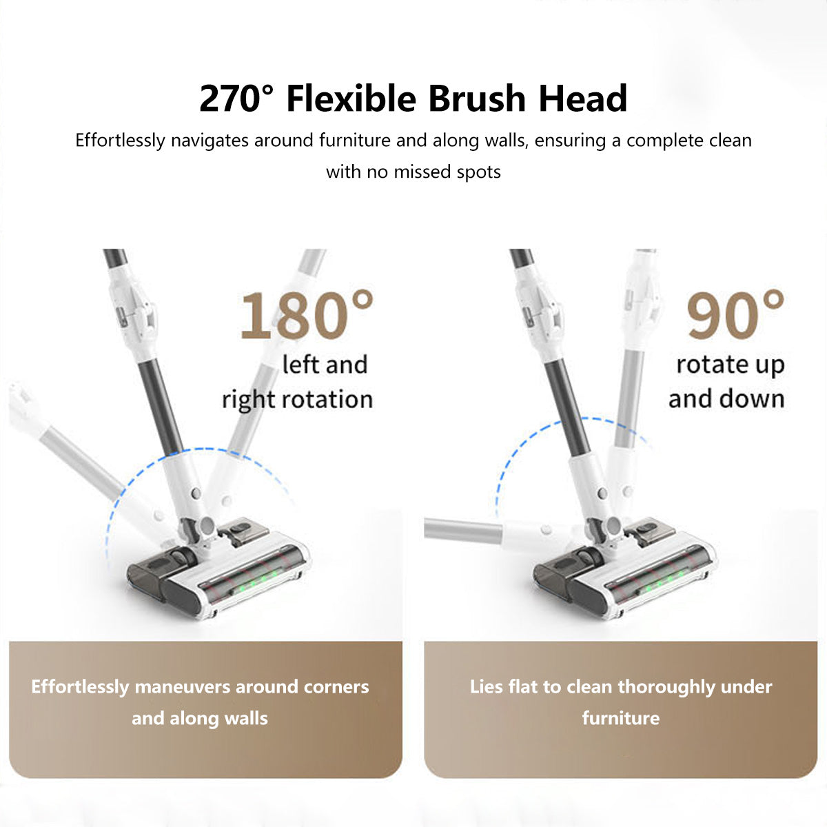 JOMO 2 in 1 Vacuuming & Mopping Vacuum 20000pa Suction Power 270° Swivel Smart LED Lasting Battery