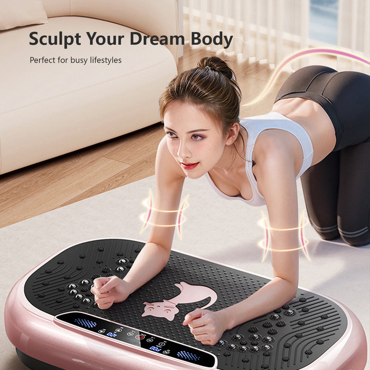 JOMO Vibration Platform Machine 300 Adjustable Levels 9 Workout Modes Bluetooth Music & Magnetic Massage for Home Fitnes