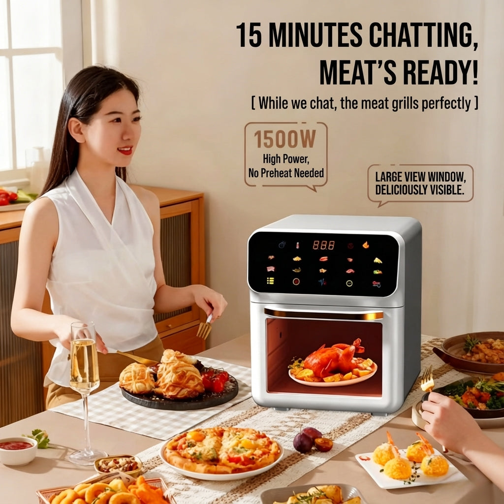 JOMO Air Fryer NTC Temperature Control Touch Control 10 Cooking Presets 1350W 4.5L Capacity
