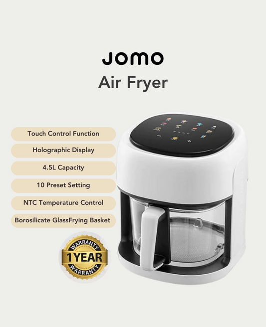 JOMO Air Fryer NTC Temperature Control Touch Control 10 Cooking Presets 1350W 4.5L Capacity