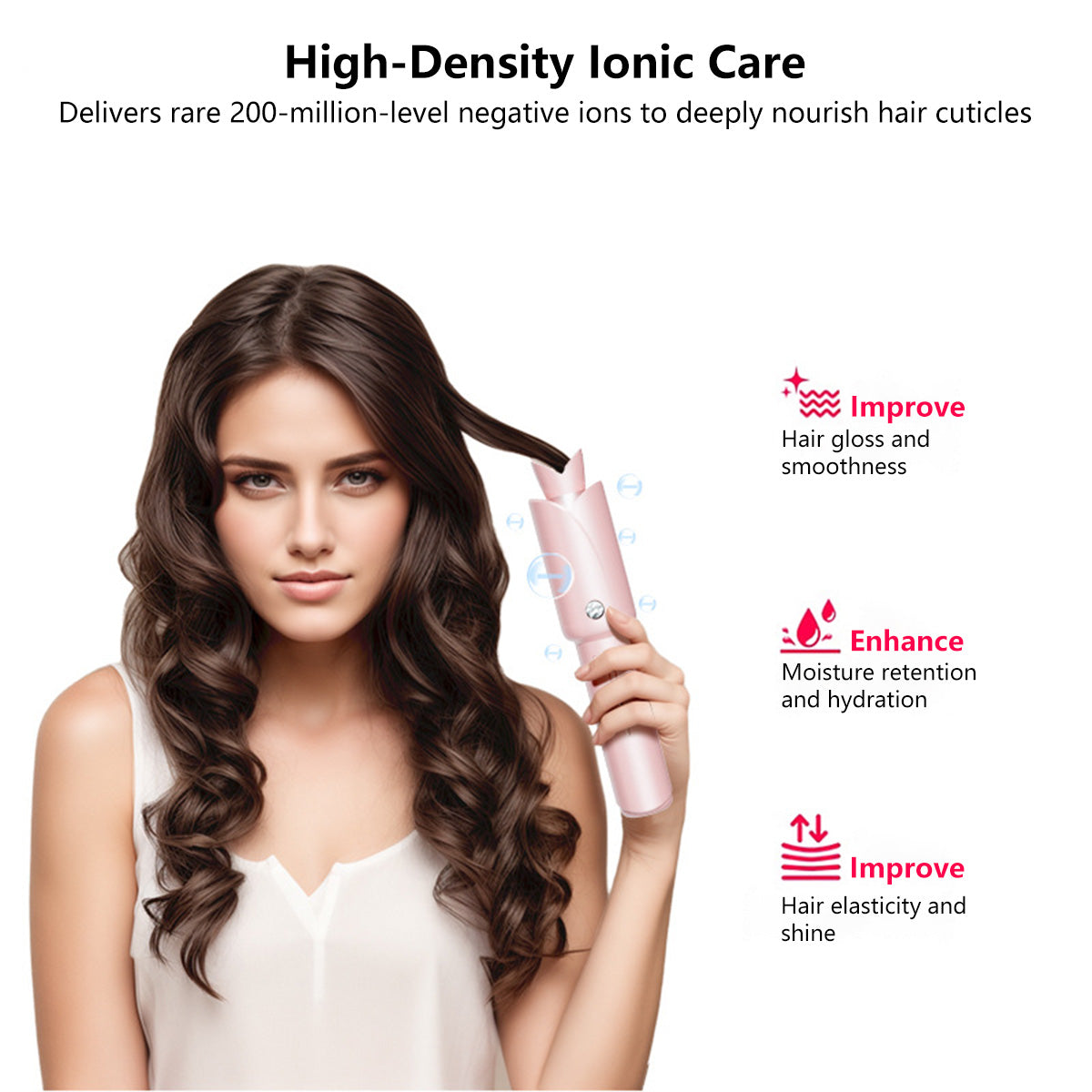 Cordless One-Click Auto Curling Wireless Automatic Anti-Tangle Anti-Scald Portable Curling Iron