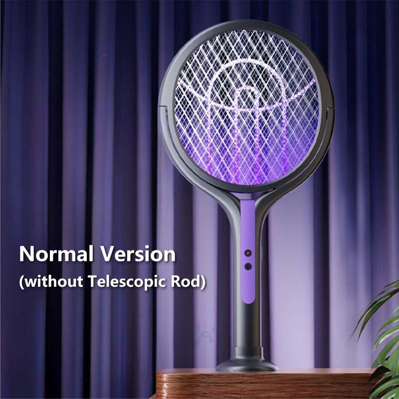 2-in-1 Extendable Mosquito Zapper – High Voltage, Silent Mode, Type-C Charging, Foldable Head, Safe for Home Use