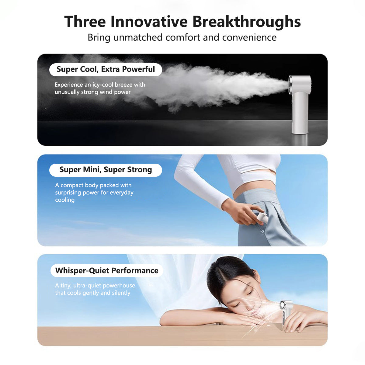 8.9cm Pocket Super Mini Fan 102g Ultra Light Portable Pocket Fan for Home & Travel Cooling