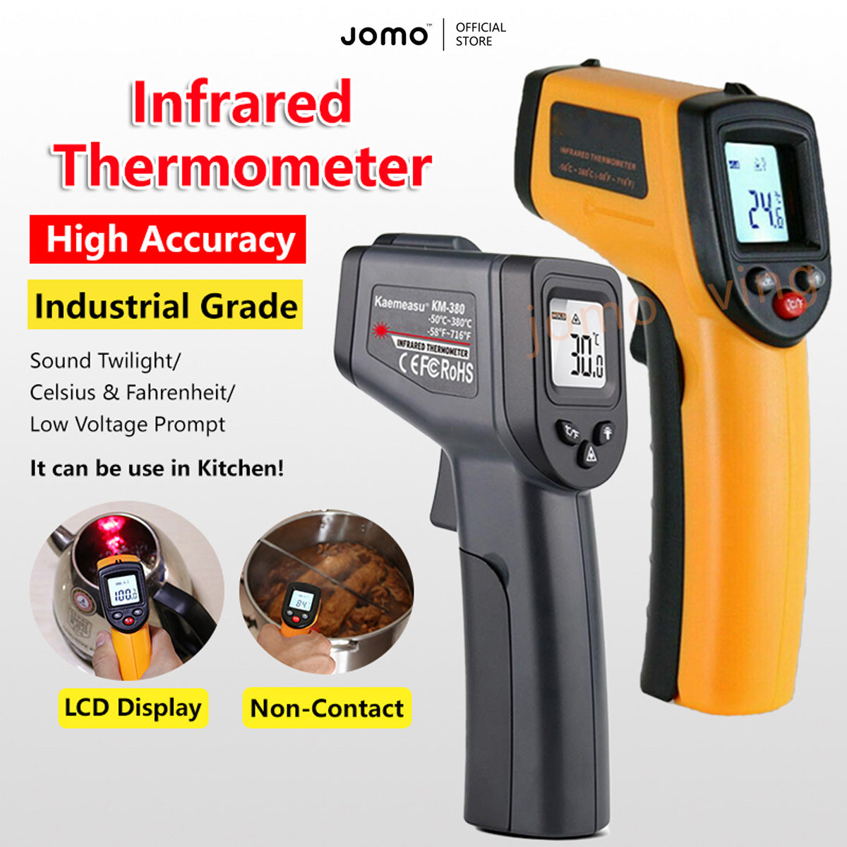 High Accuracy Industrial Infrared Food Thermometer Kitchen Cooking Baking Thermometer