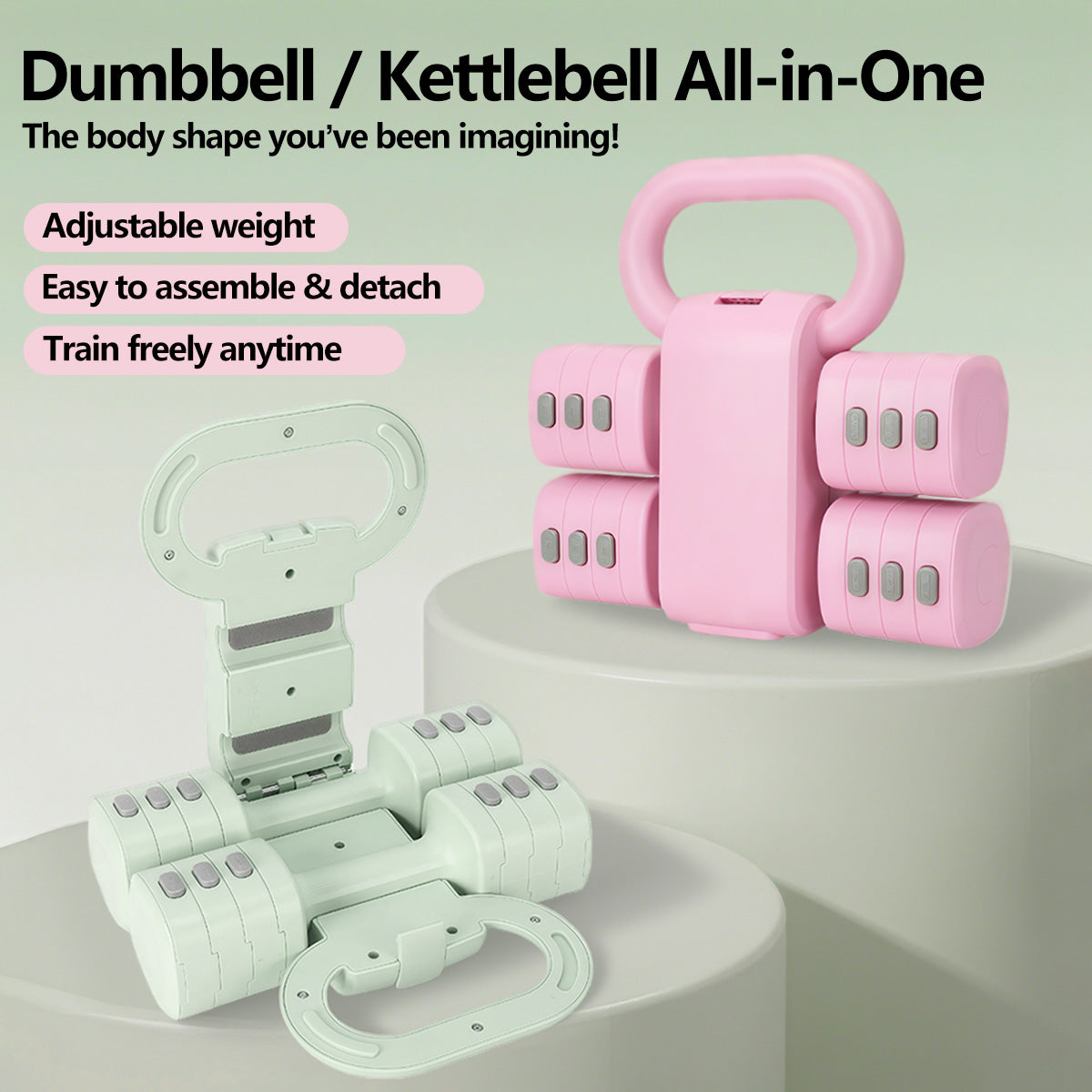 2 in 1 Dumbbell Kettlebell Dual-Purpose Adjustable Weight Dumbbell 5.5kg