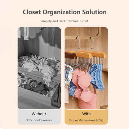 Multifunctional Hook Hanger Closet Space Saving Tidy Wood Hook Rotatable Hook