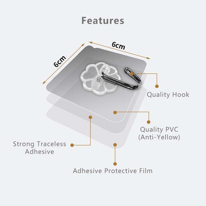 Transparent Wall Hook Adhesive PVC Wall-mounted Hook Hanger