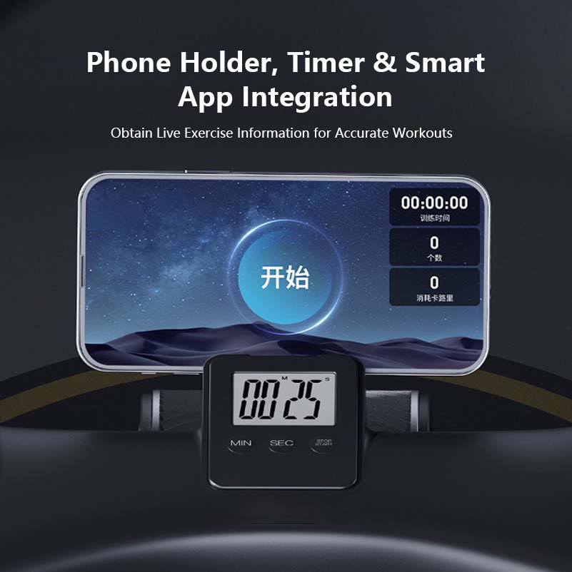 Upgraded JOMO Four Wheel Abdominal Wheel Roller Widened Wheel Base Adjustable Armrest