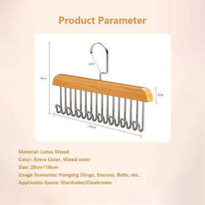 Multifunctional Hook Hanger Closet Space Saving Tidy Wood Hook Rotatable Hook