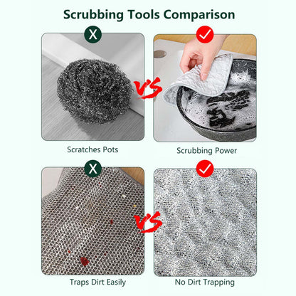Silver Thread Dish Cloth Double-Sided Strong Stain Removal (10 pieces per pack)