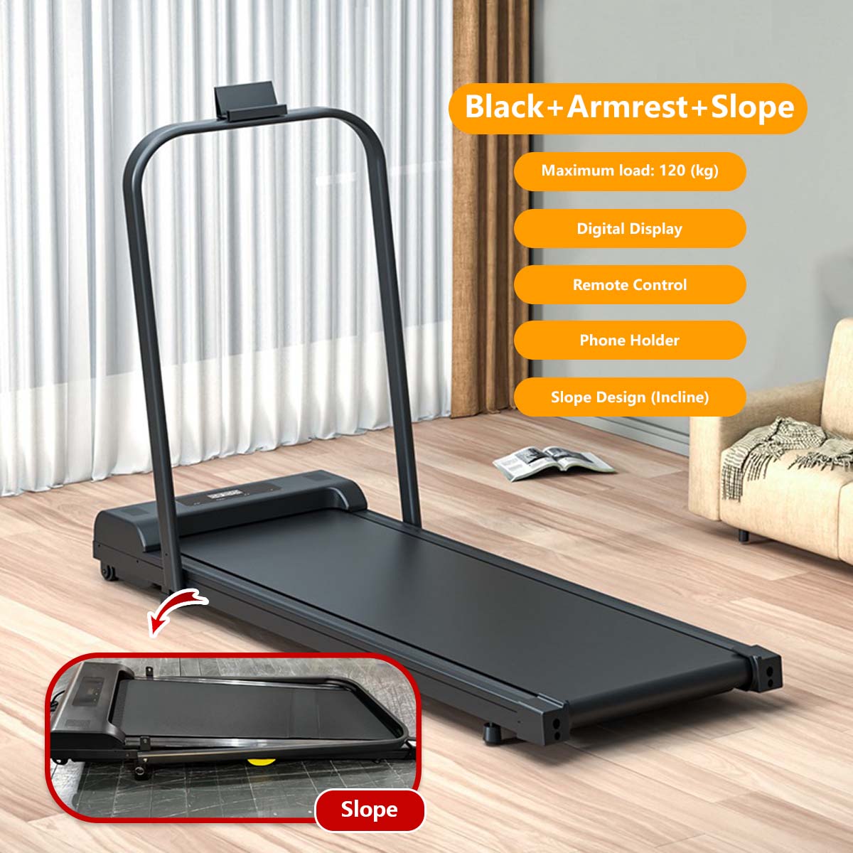 Foldable Treadmill Mini Running Walking Pad Home Gym Fitness Machine