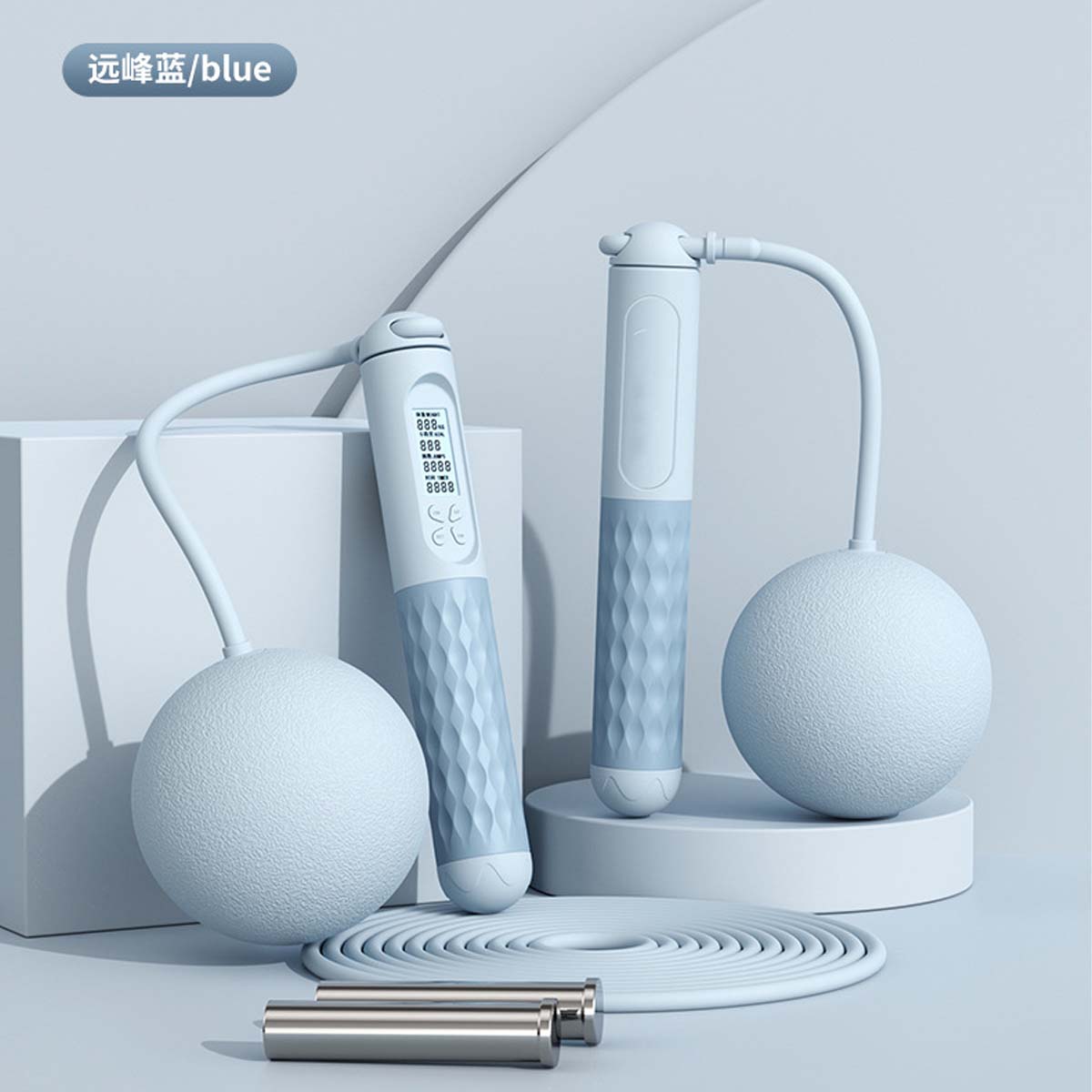 【SG Ready Stocks】Smart Digital Skipping Rope Countdown and Timer Features Weight Blocks and Adjustable Rope Length