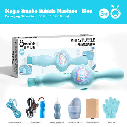 Magic Smoke Bubble Machine with LED Automatic Bubble Blower Toy for Kids