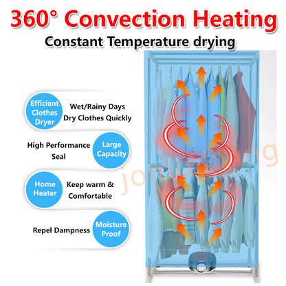 Clothes Drying Machine Quick-Drying 360 Convection Heating 6 Level of Heat