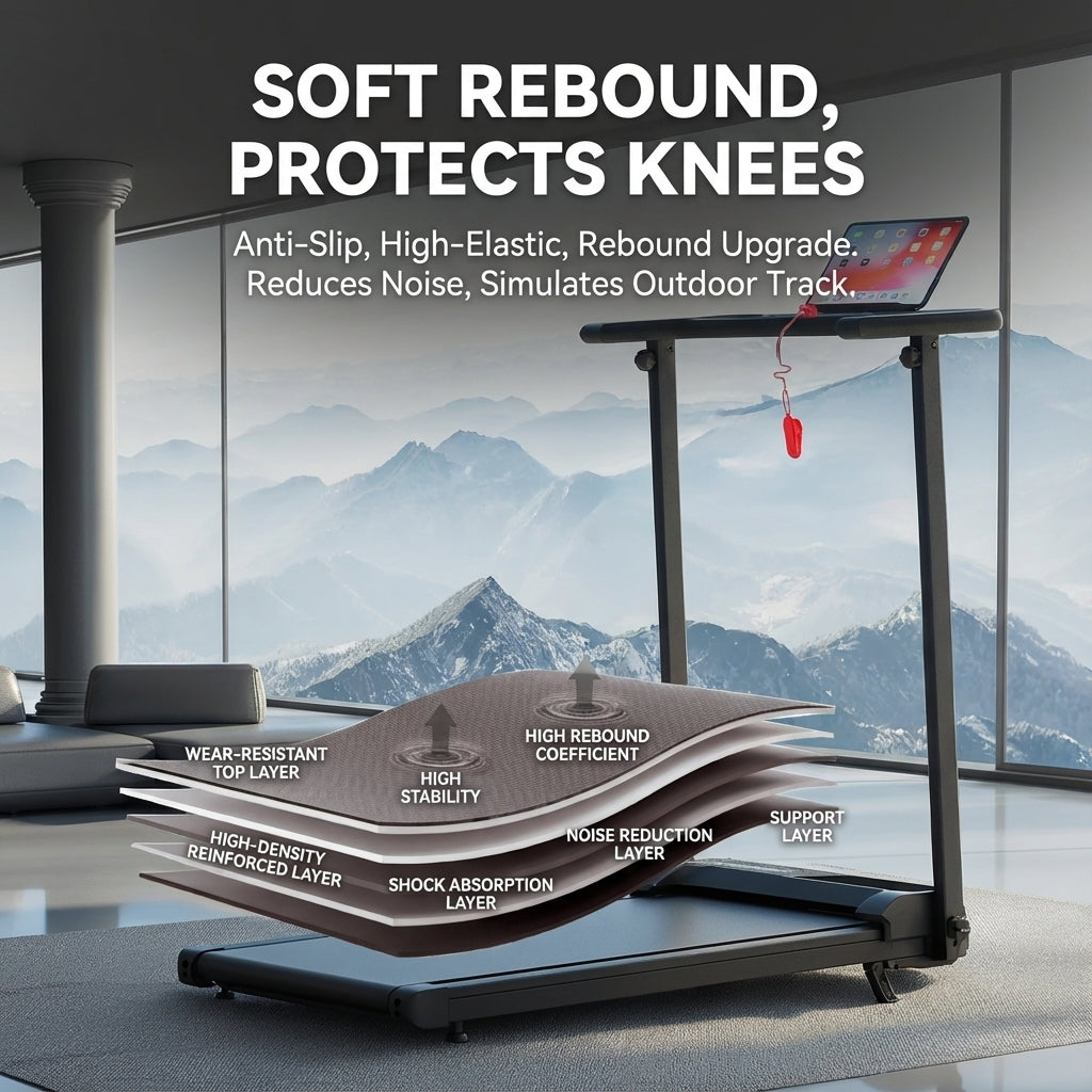 JOMO Ultra Quiet Foldable Treadmill Low Noise Motor 150kg Max Load Incline iPad Holder Shock Absorption