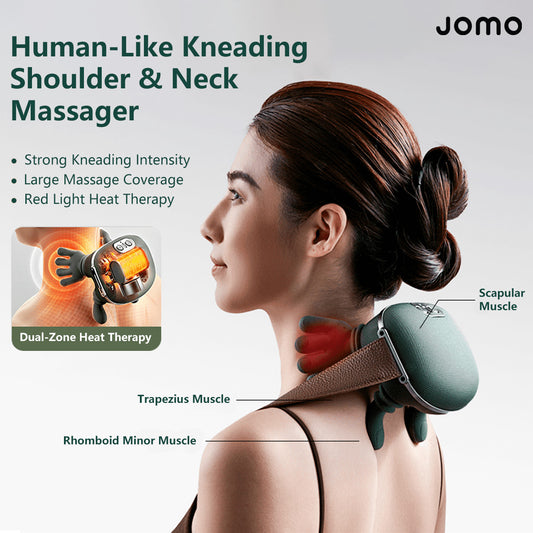 Human-Like Kneading Shoulder & Neck Massager Heat Therapy Wide Massage Coverage