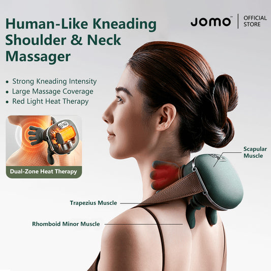 Human-Like Kneading Shoulder & Neck Massager Heat Therapy Wide Massage Coverage