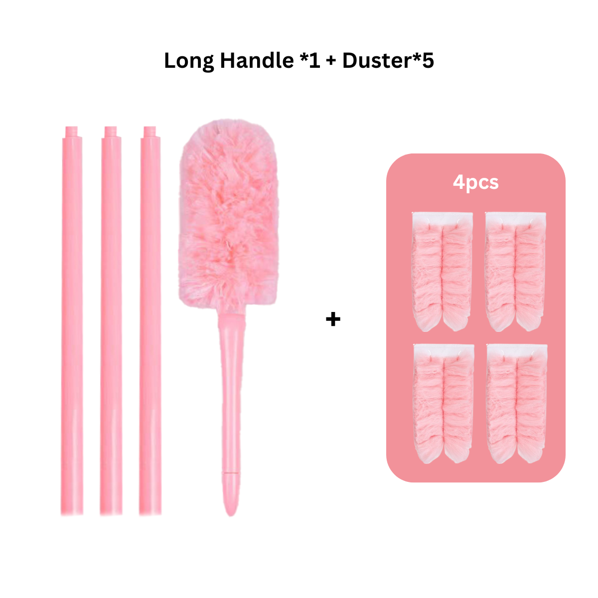 Dual-Purpose Duster with Detachable Handles Dry and Wet Use Flexible Handle Extandable Handle