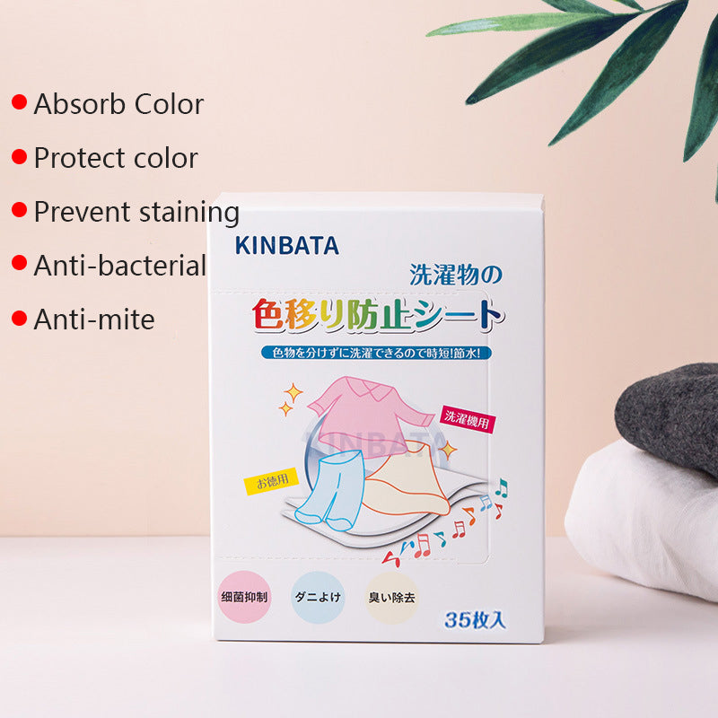 KINBATA Anti-stain Laundry Paper Clothes Color Absorption Sheet 35sheets 