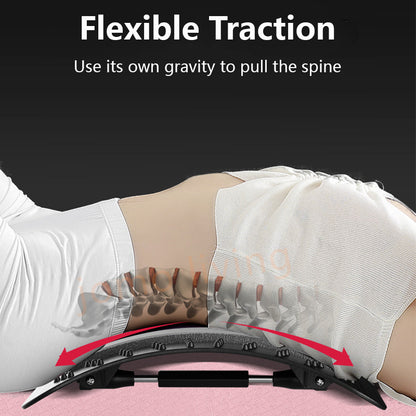 Electric Lumbar Massager Back Pain Warm Hot Compress Waist Cushion Lumbar Stretcher