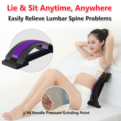 Electric Lumbar Massager Back Pain Warm Hot Compress Waist Cushion Lumbar Stretcher