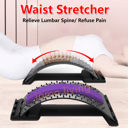 Electric Lumbar Massager Back Pain Warm Hot Compress Waist Cushion Lumbar Stretcher