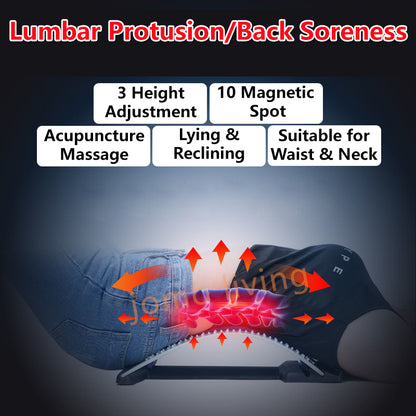 Electric Lumbar Massager Back Pain Warm Hot Compress Waist Cushion Lumbar Stretcher