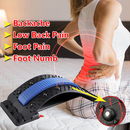 Electric Lumbar Massager Back Pain Warm Hot Compress Waist Cushion Lumbar Stretcher